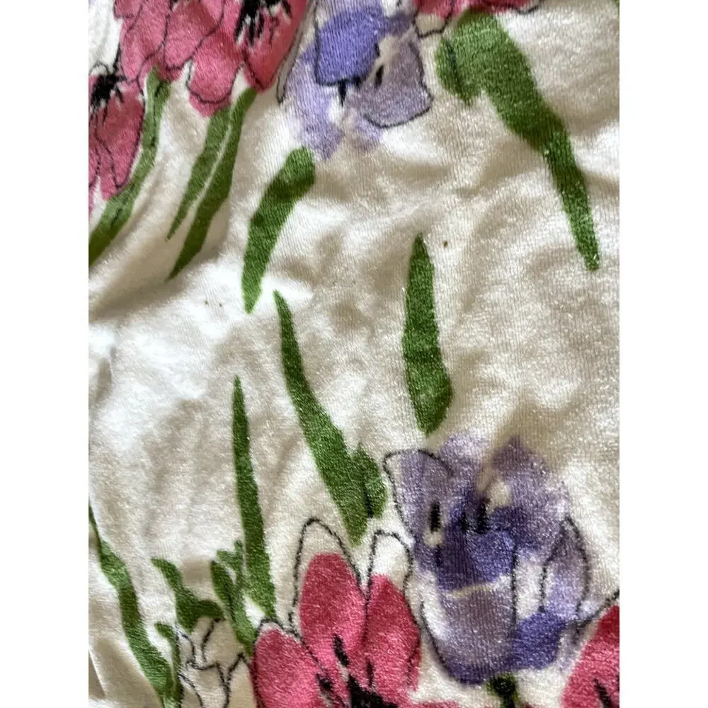 Vintage Burlington Vera Neumann Floral Pink Purple Towel Set
